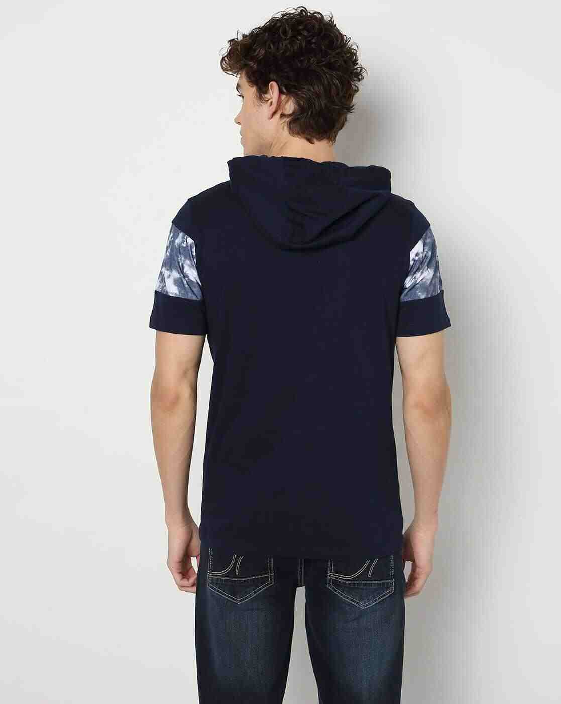 Lee Cooper | Hooded T-shirt with Printed Panel|1