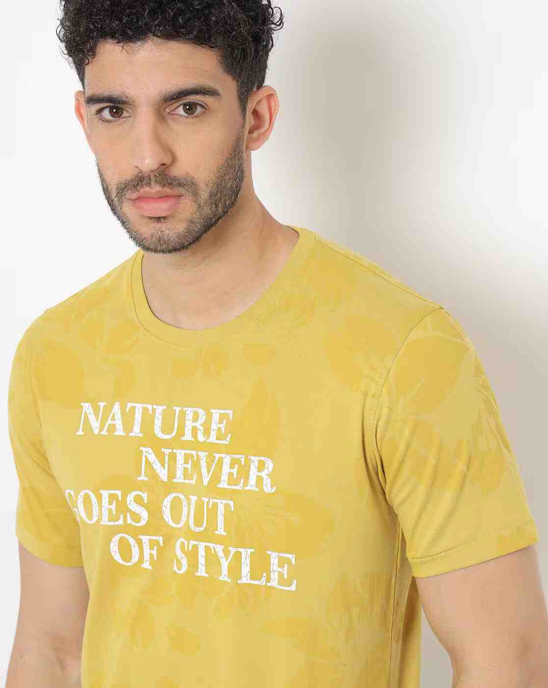 Lee Cooper | Regular Fit Typographic Print Crew-Neck T-Shirt|1