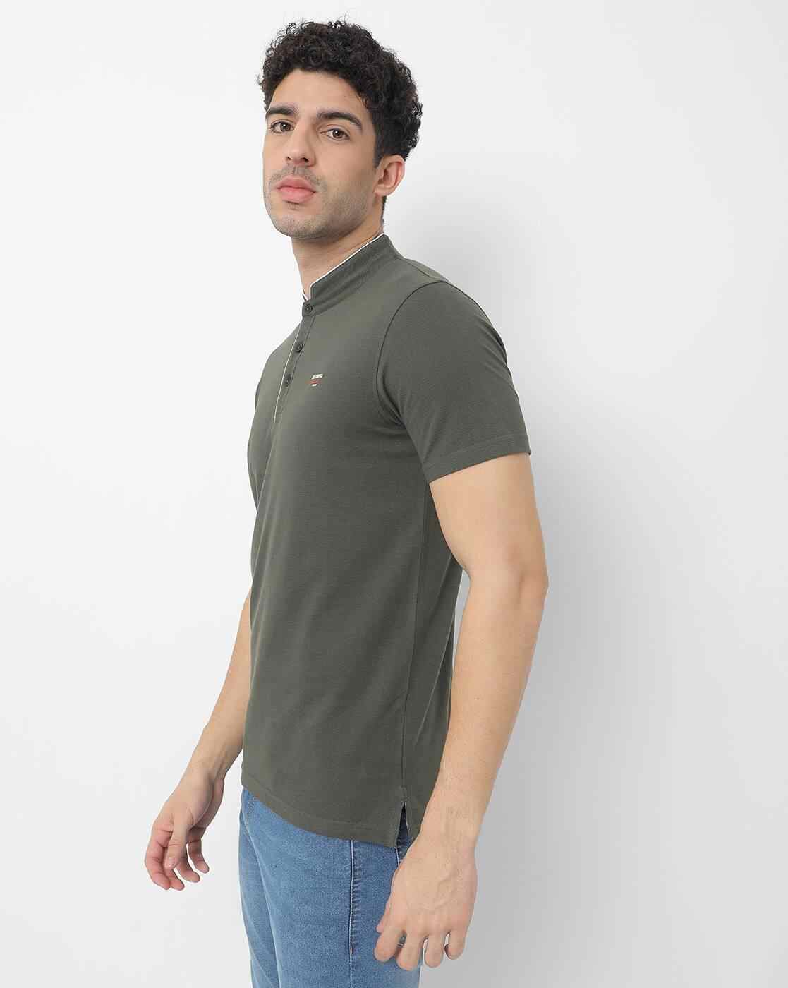 Lee Cooper | Polo T-shirt with Mandarin Collar|1