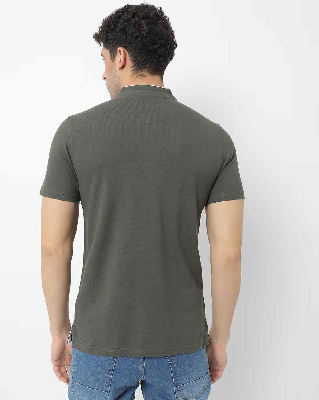 Lee Cooper | Polo T-shirt with Mandarin Collar|2