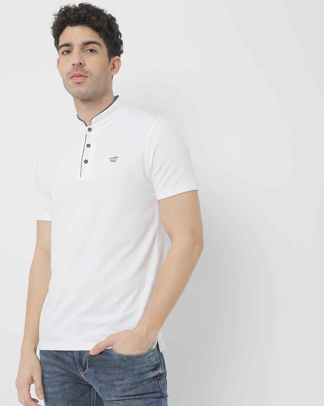 Polo T-shirt with Mandarin Collar