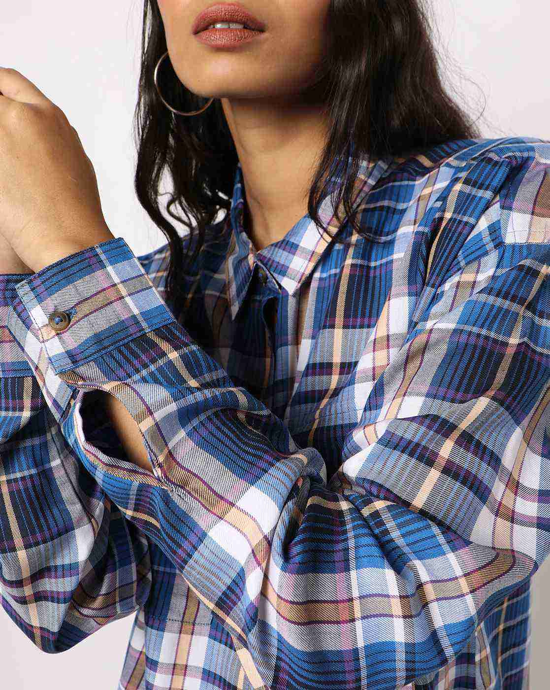 Lee Cooper | Checked Shirt with Spread Collar|2