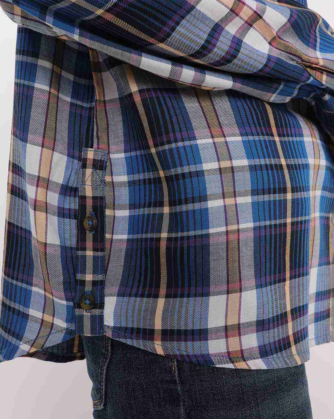 Lee Cooper | Checked Shirt with Spread Collar|3