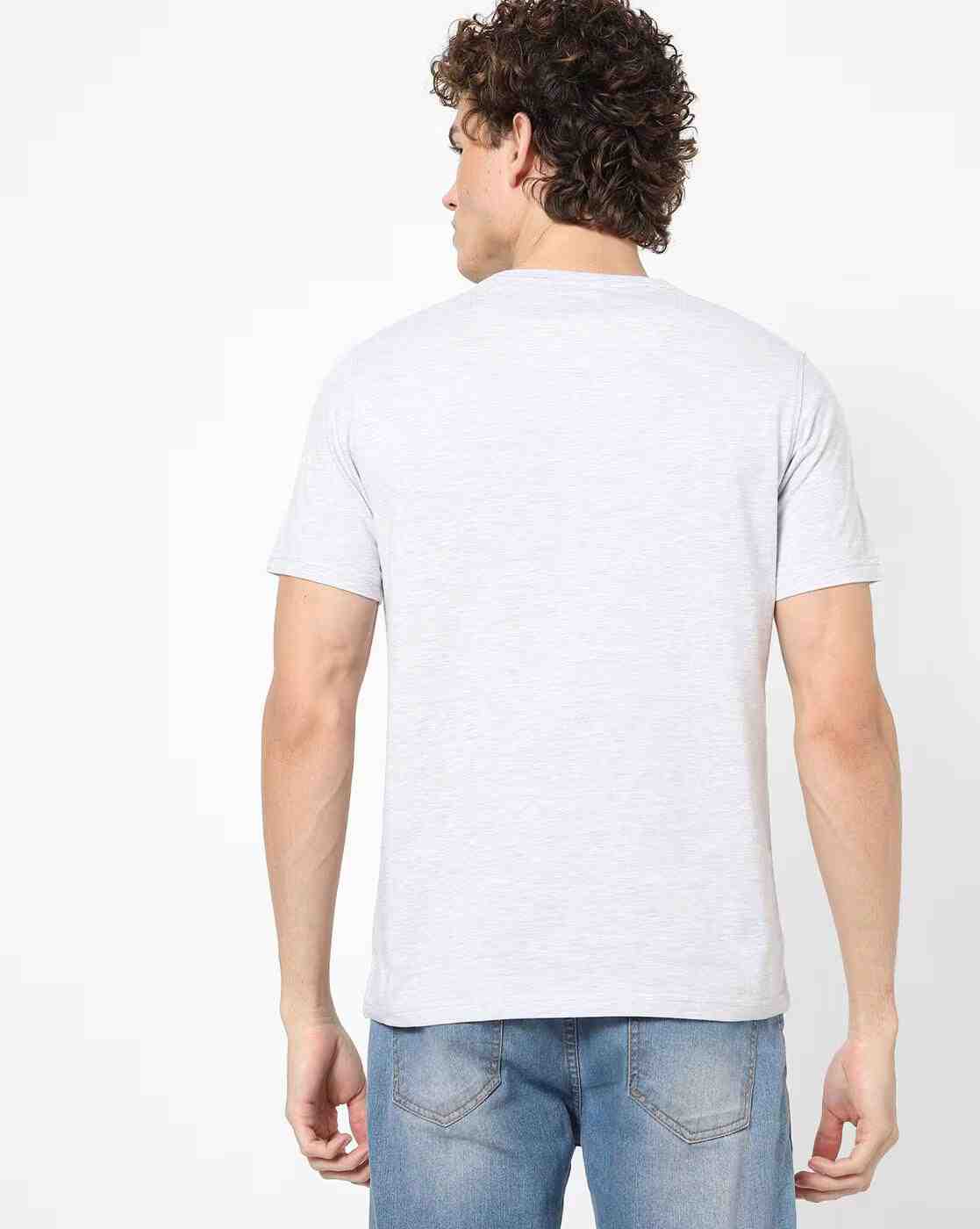 Lee Cooper | Regular Fit Heathered Crew-Neck T-Shirt|1