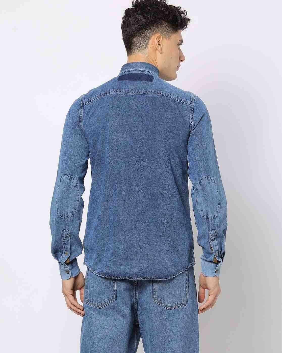 Lee Cooper | Men Slim Fit Shirt with Flap Pocket|2