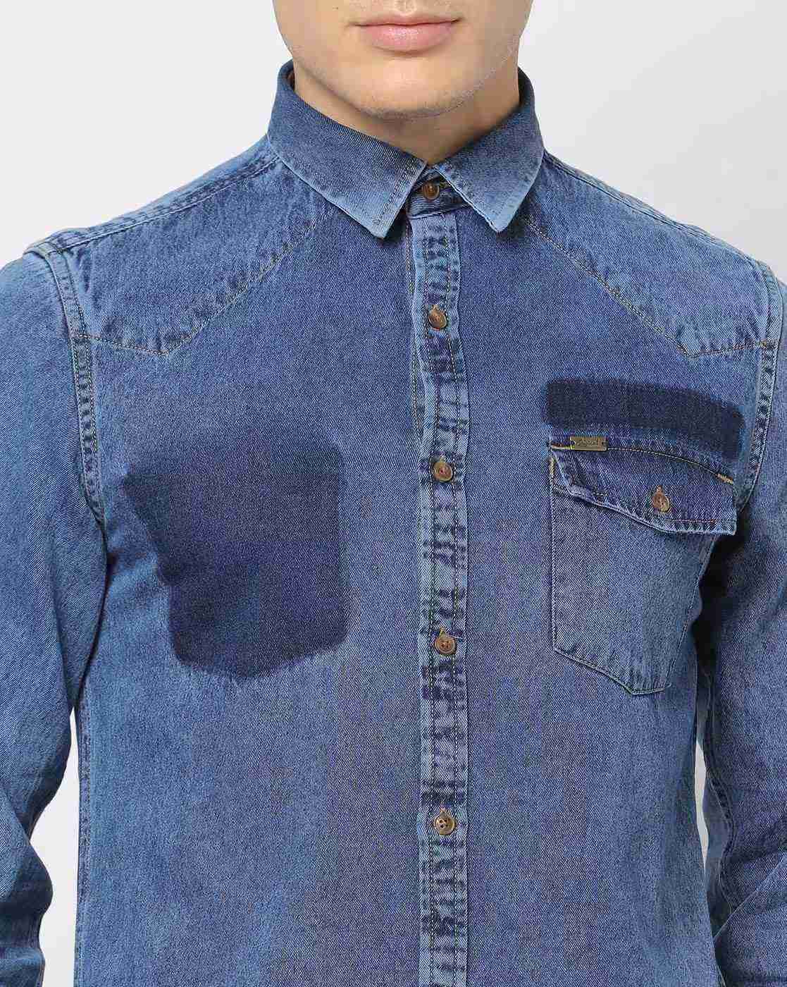Lee Cooper | Men Slim Fit Shirt with Flap Pocket|3