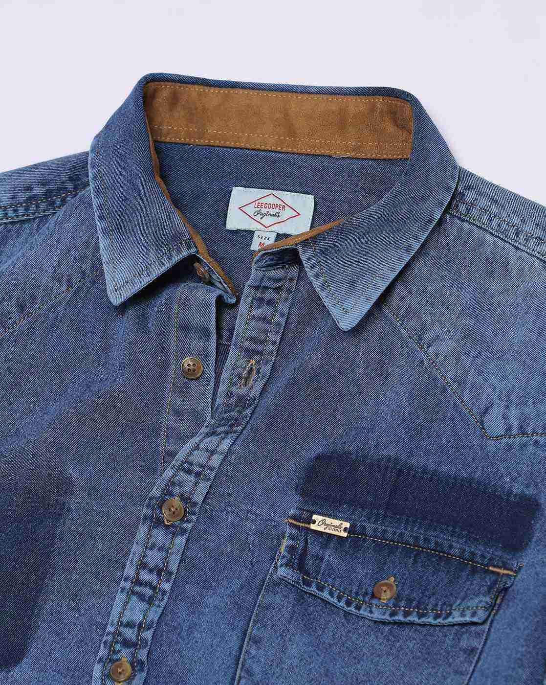 Lee Cooper | Men Slim Fit Shirt with Flap Pocket|4