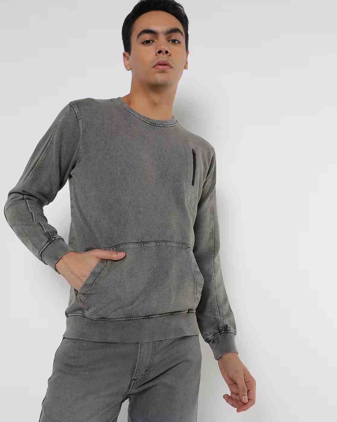 Lee Cooper | Crew-Neck Sweatshirt with Kangaroo Pocket|0