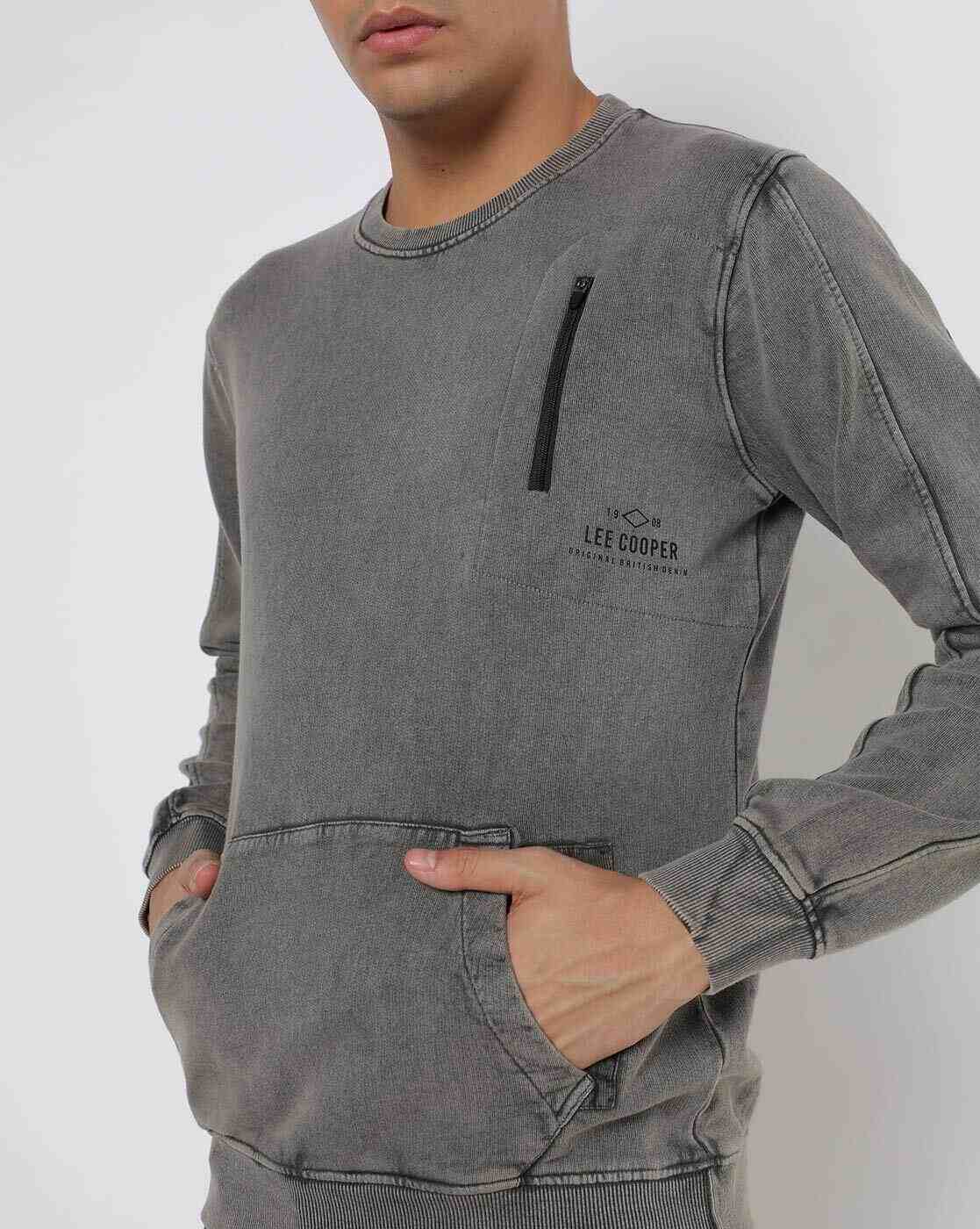 Lee Cooper | Crew-Neck Sweatshirt with Kangaroo Pocket|2