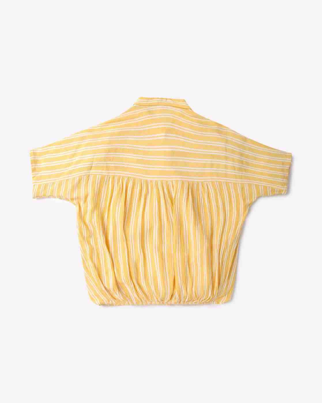 Lee Cooper | Striped Button-Down Shirt with Waist Tie-Up|1