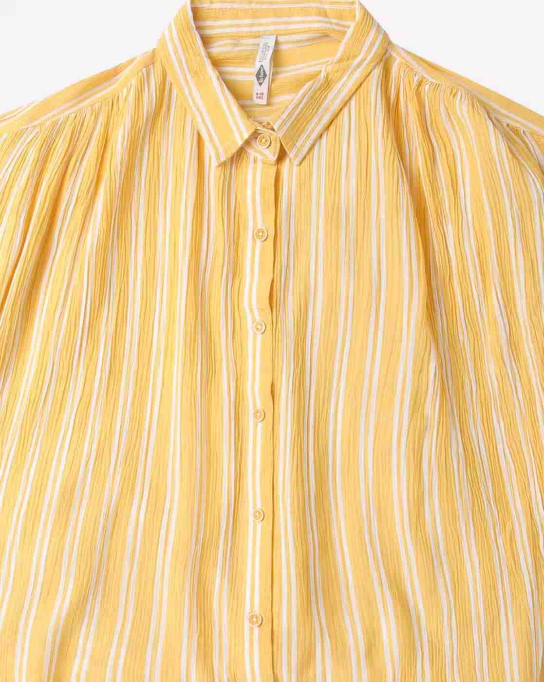 Lee Cooper | Striped Button-Down Shirt with Waist Tie-Up|2
