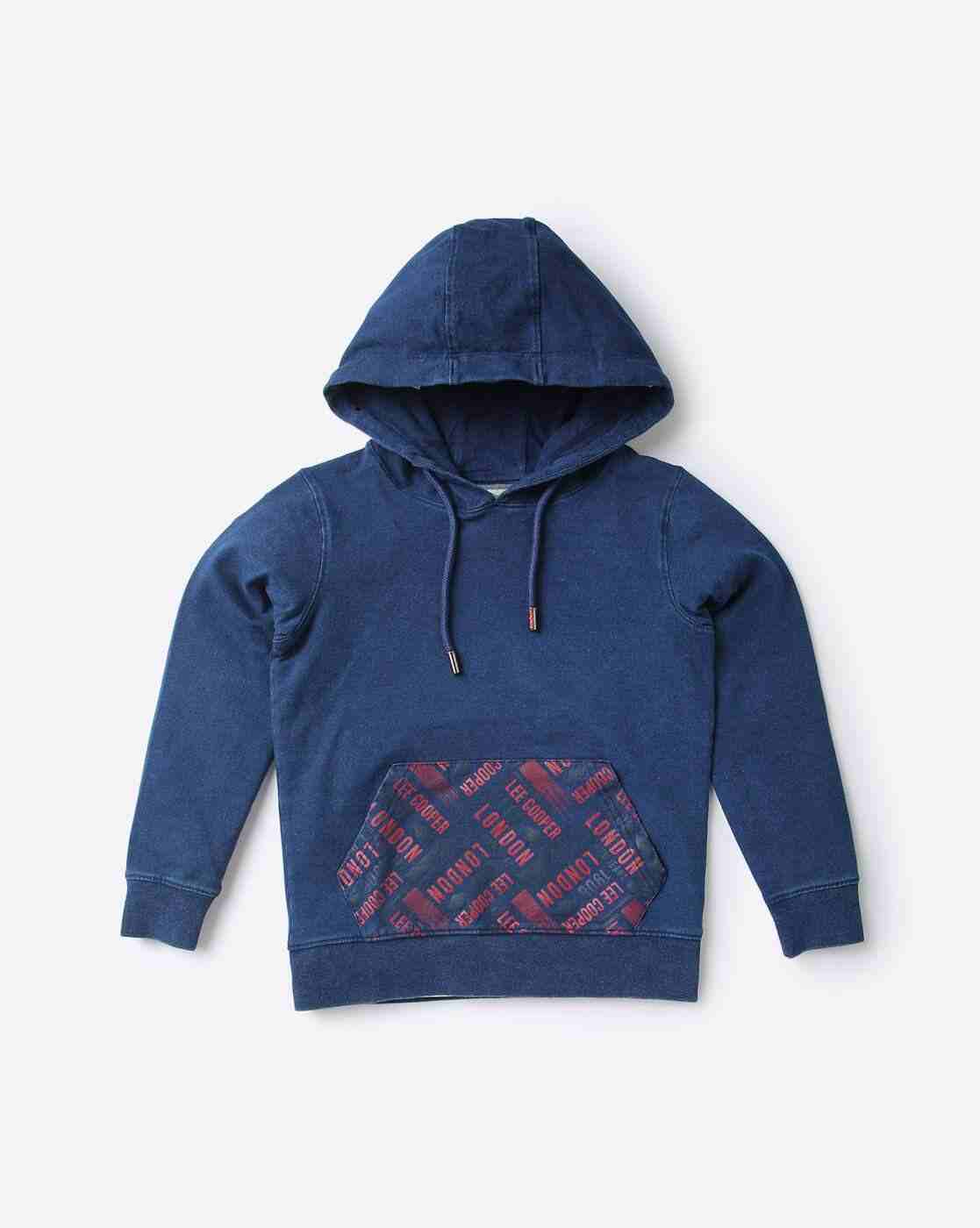 Lee Cooper | Typographic Print Hoodie with Kangaroo Pocket|0