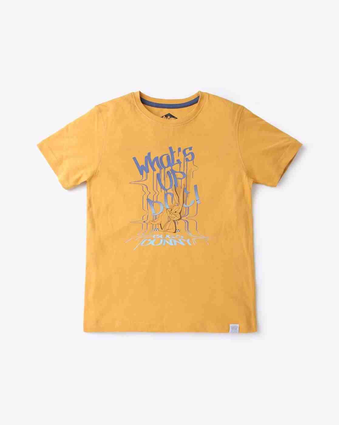 Typographic Print Round-Neck T-shirt