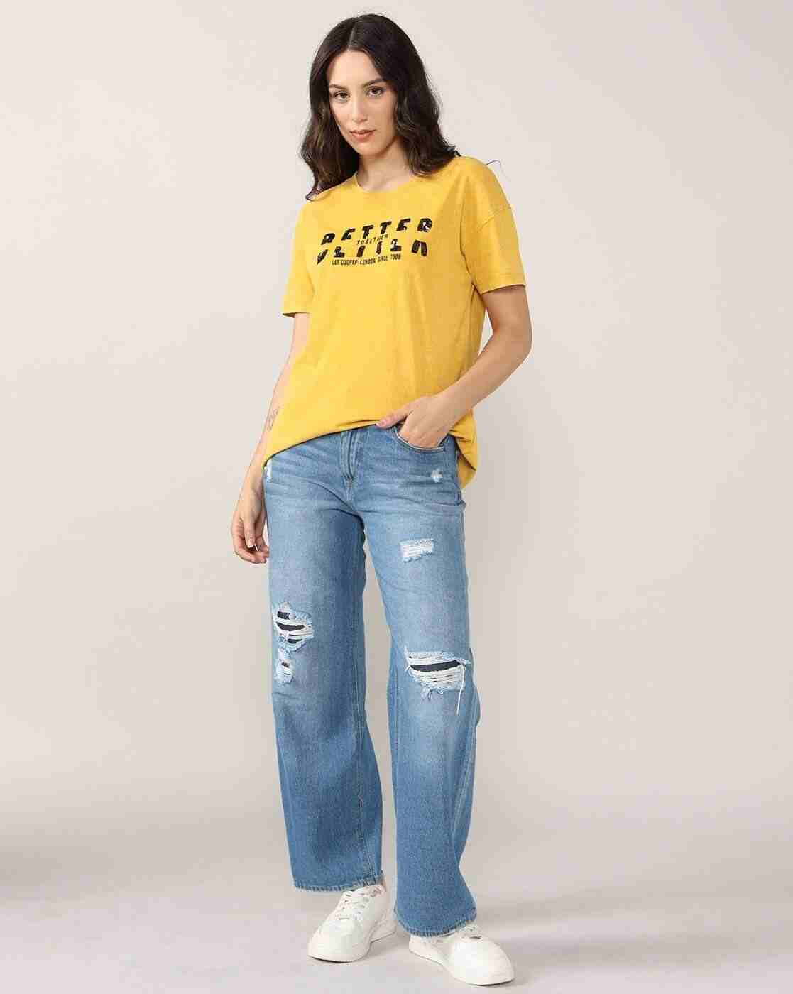 Lee Cooper | Women Typographic Print Slim Fit Round-Neck T-Shirt|3