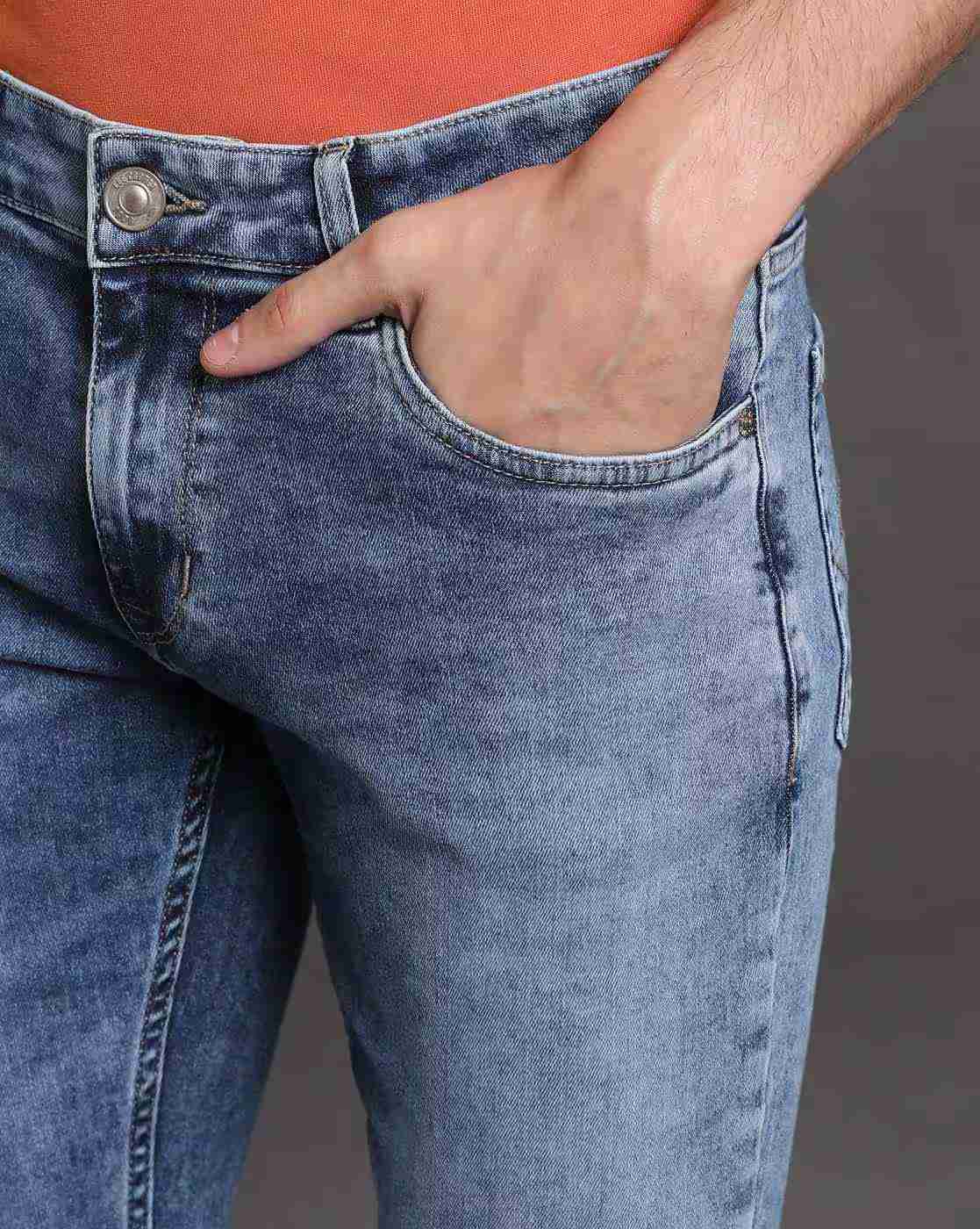 Lee Cooper | Men Acid Wash Slim Fit Jeans|4