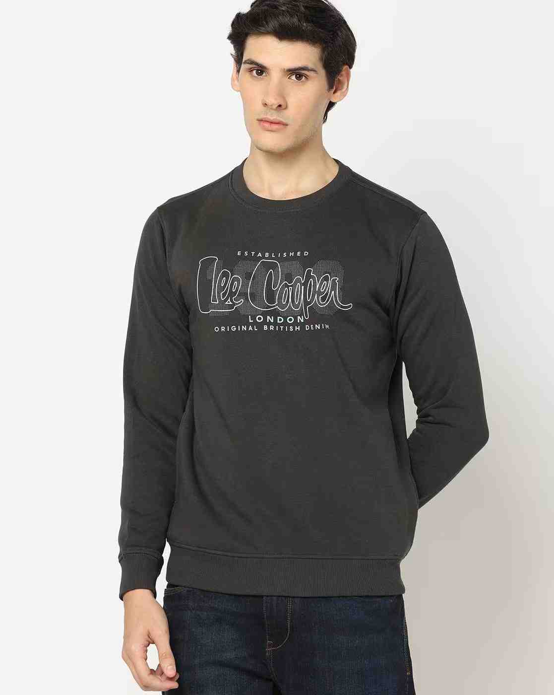Lee Cooper | Logo Print Round-Neck Cotton Sweatshirt|3