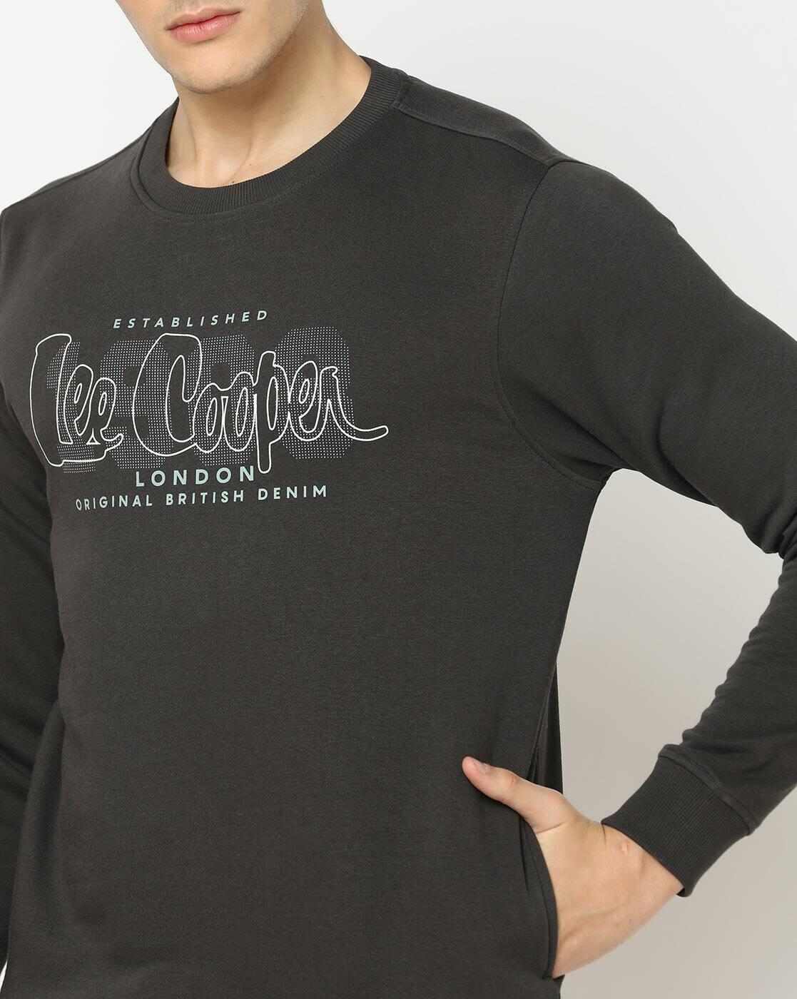 Lee Cooper | Logo Print Round-Neck Cotton Sweatshirt|4