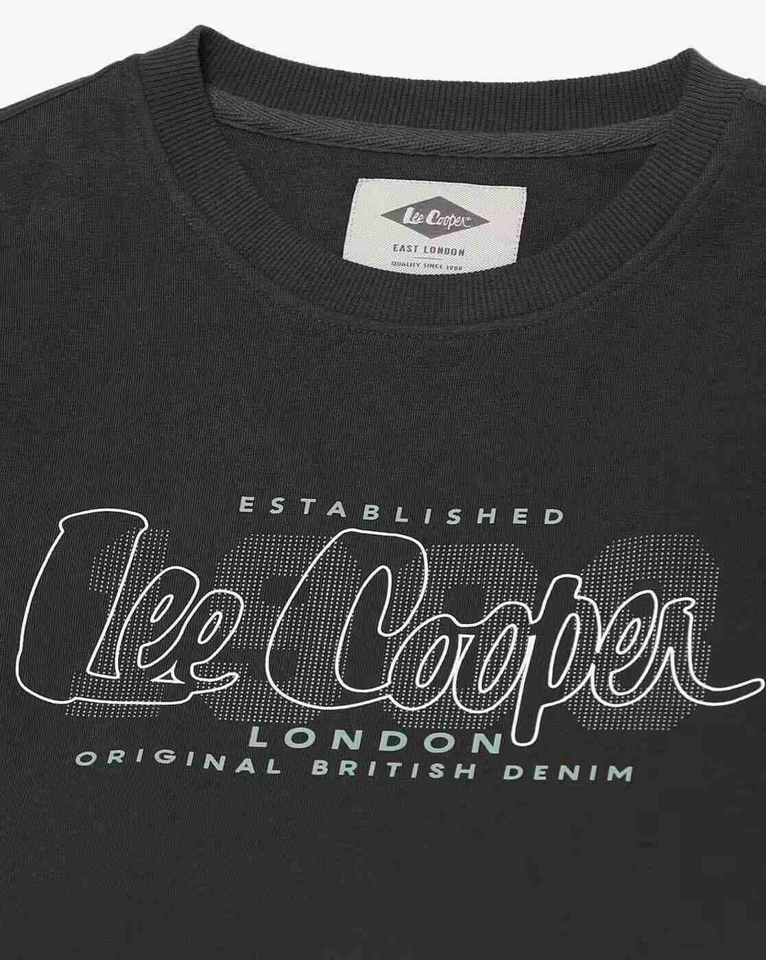 Lee Cooper | Logo Print Round-Neck Cotton Sweatshirt|5