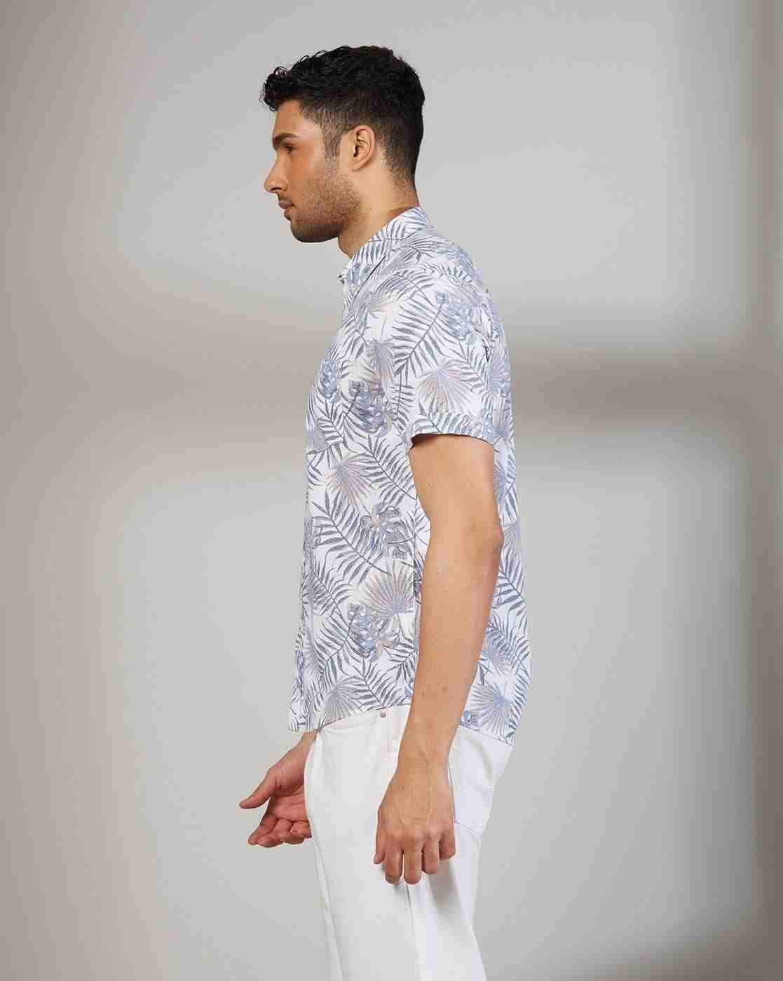 Lee Cooper | Men Leaf Print Regular Fit Shirt|2