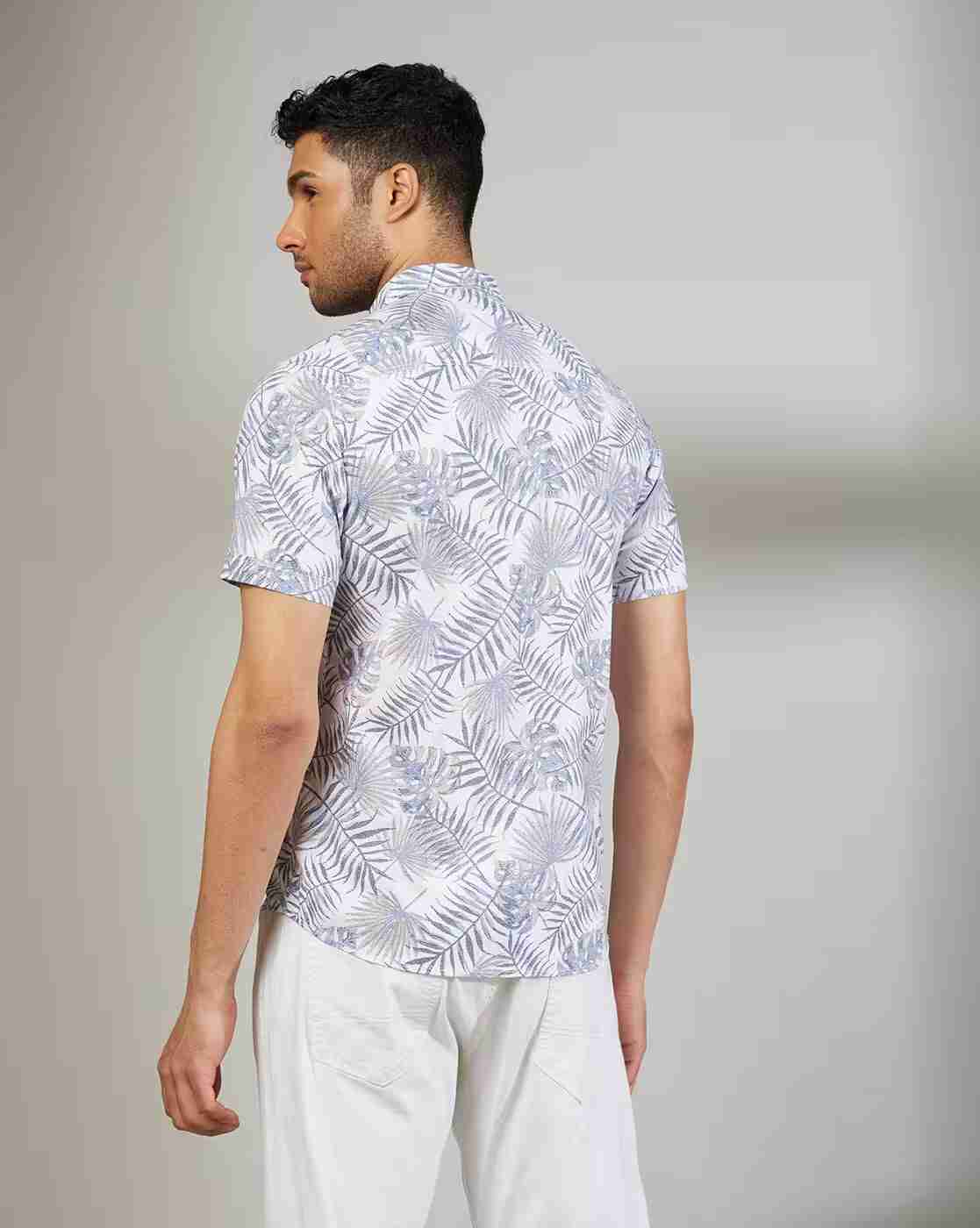 Lee Cooper | Men Leaf Print Regular Fit Shirt|3