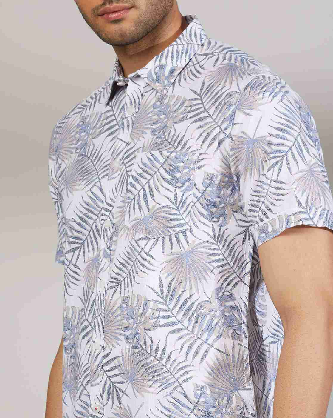 Lee Cooper | Men Leaf Print Regular Fit Shirt|4