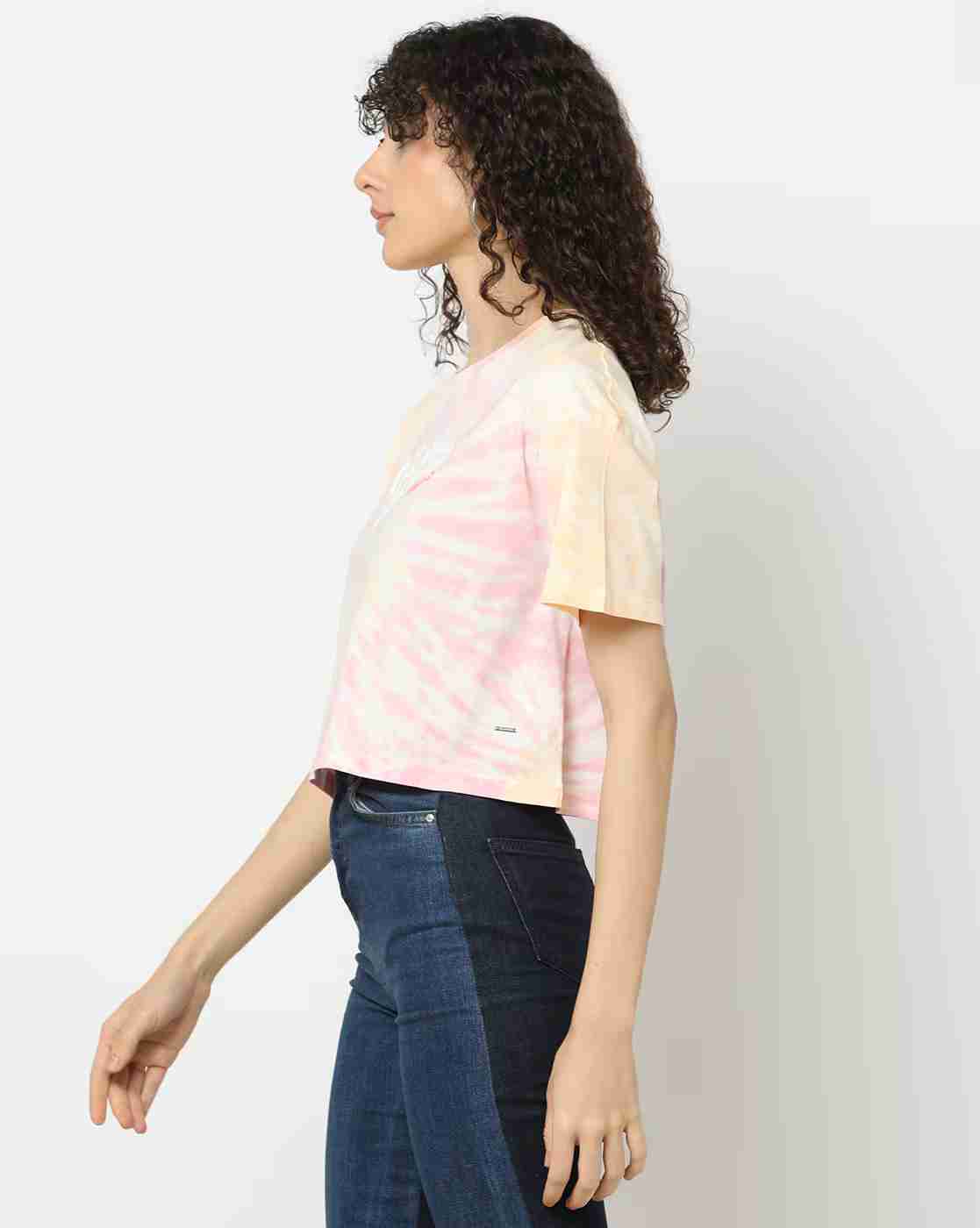 Lee Cooper | Women Printed Regular Fit Round-Neck T-Shirt|1
