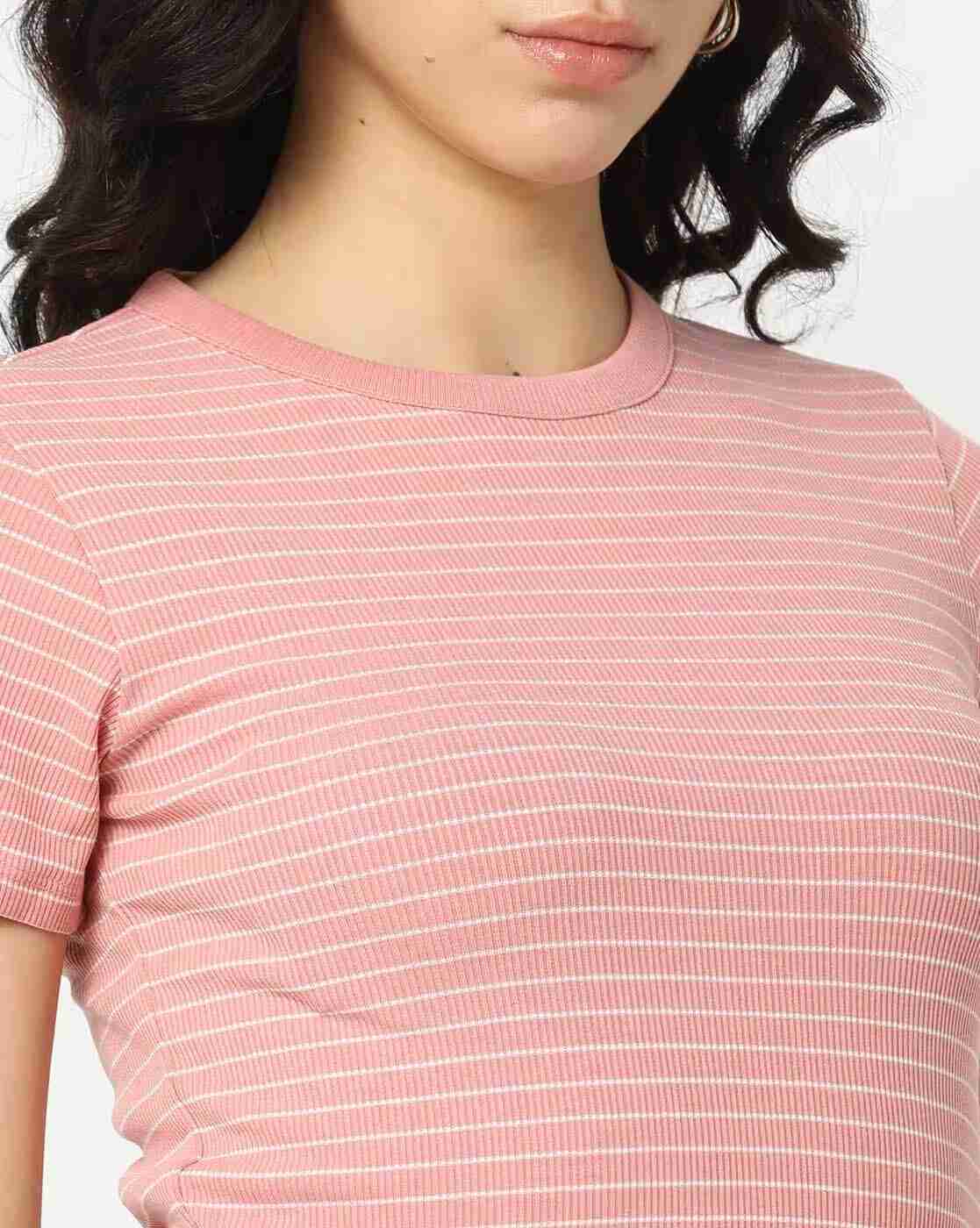 Lee Cooper | Women Striped Slim Fit Crew-Neck T-Shirt|3