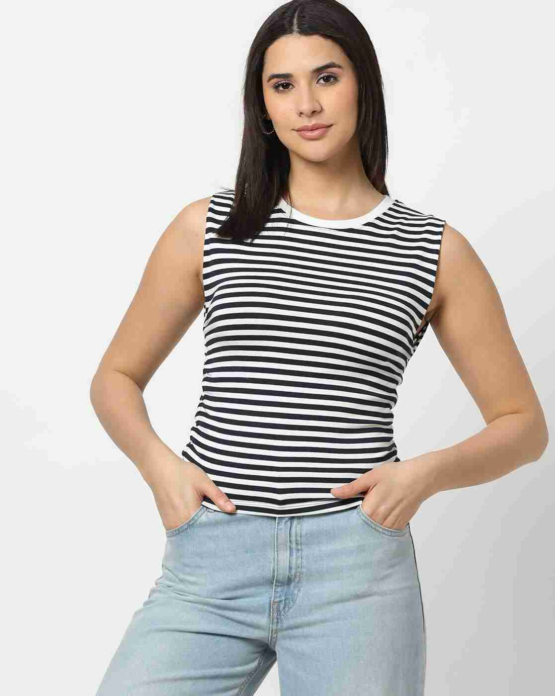 Women Striped Crew-Neck T-Shirt