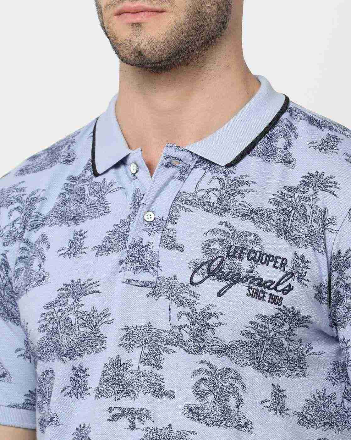 Lee Cooper | Men Printed Regular Fit Polo T-Shirt|2