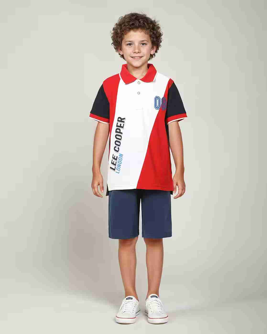 Lee Cooper | Boys Colourblock Regular Fit Polo T-Shirt|0