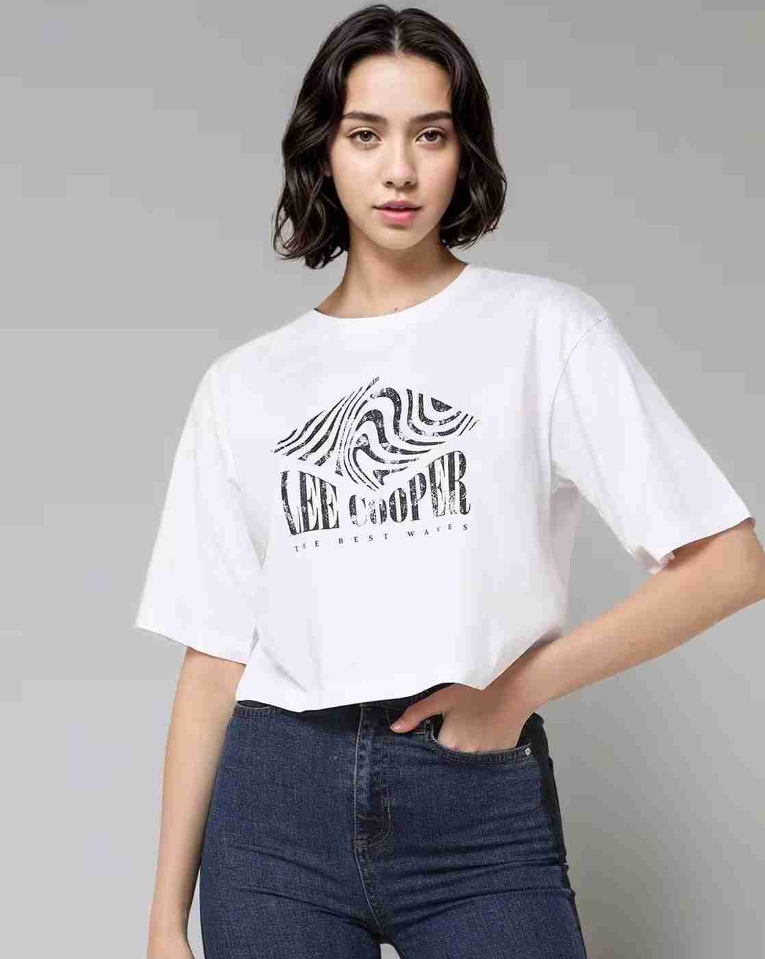 Women Logo Print Regular Fit Crew-Neck T-Shirt
