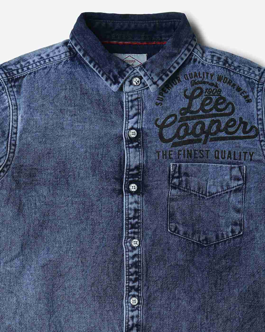 Lee Cooper | Boys Heavily Washed Regular Fit Shirt|2