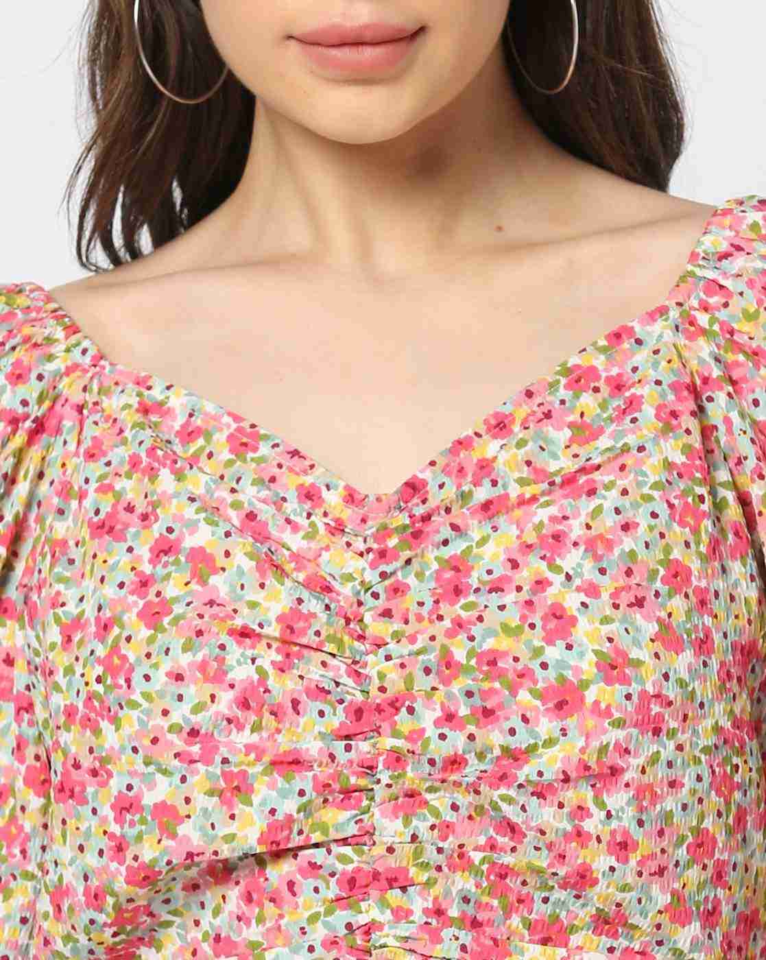Lee Cooper | Women Floral Print Slim Fit Crop Top|3