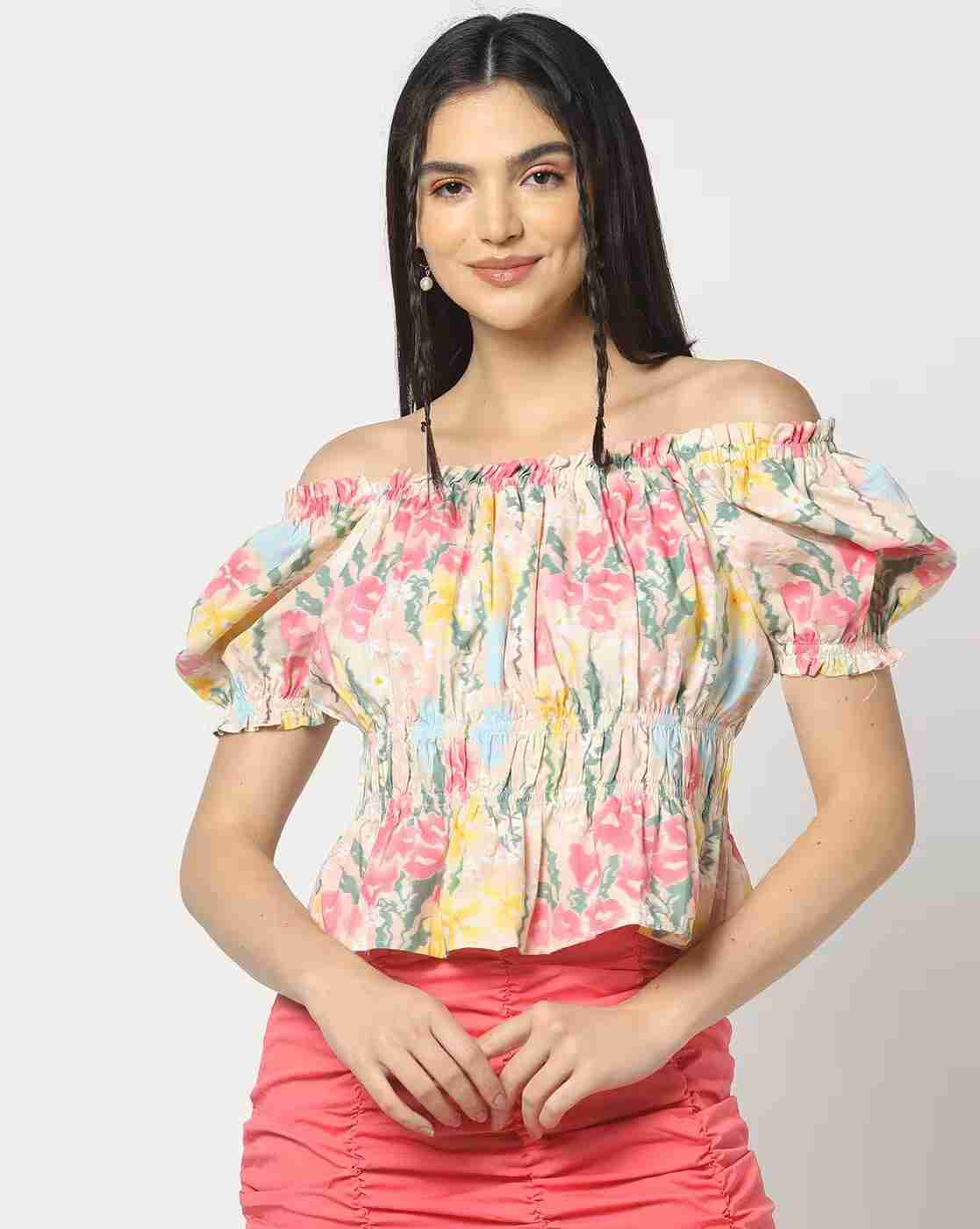 Lee Cooper | Women Printed Regular Fit Peplum Top|0