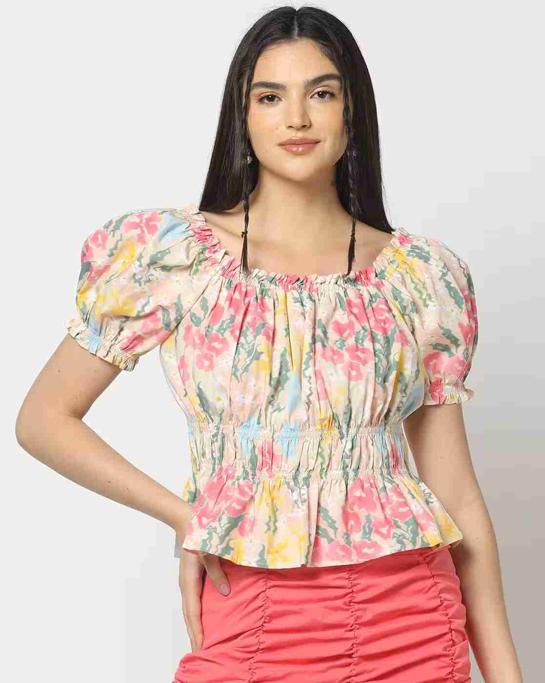 Lee Cooper | Women Printed Regular Fit Peplum Top|3