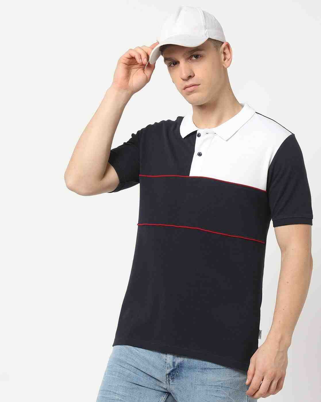 Lee Cooper | Men Colourblock Relaxed Fit Polo T-Shirt|0