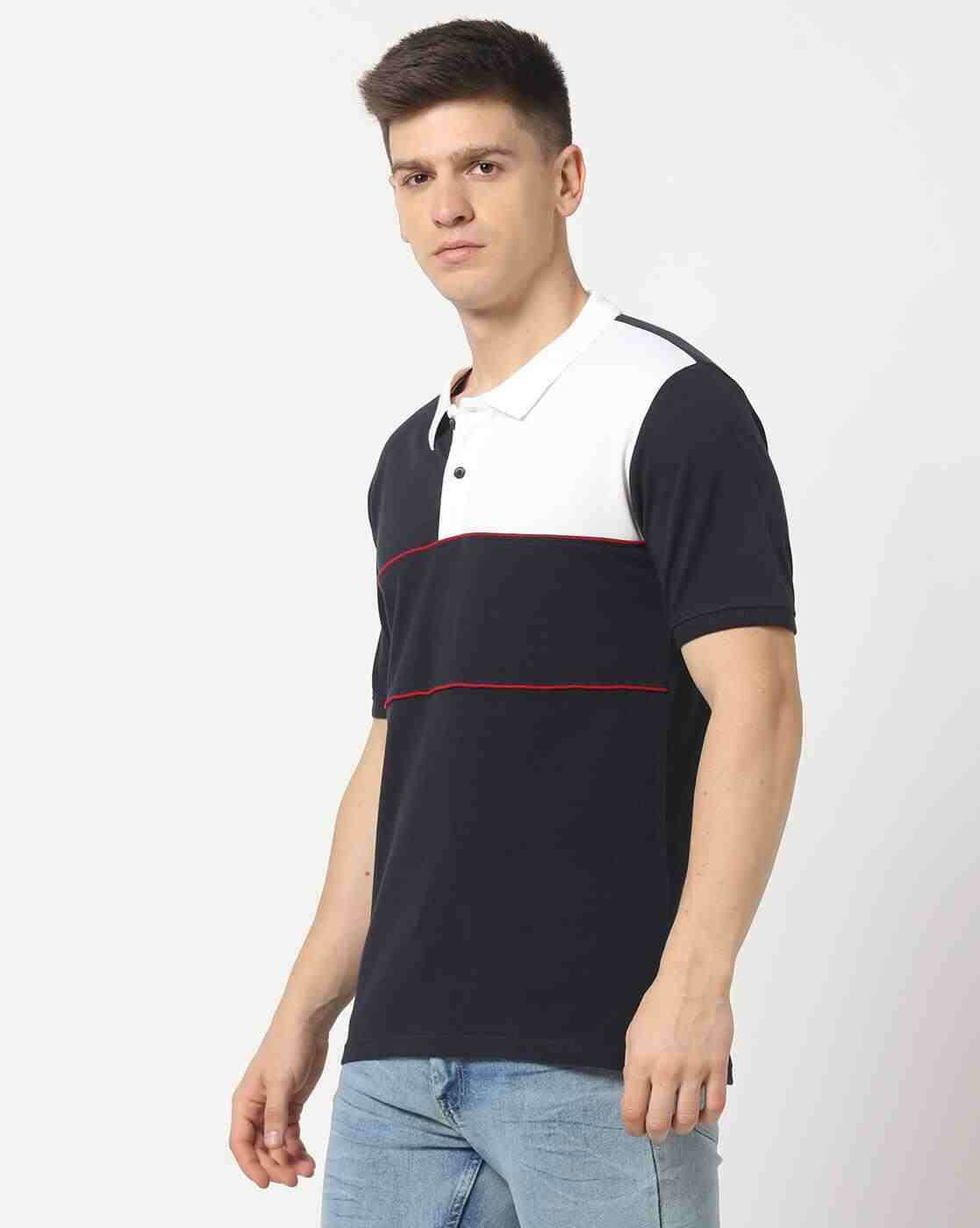 Lee Cooper | Men Colourblock Relaxed Fit Polo T-Shirt|1