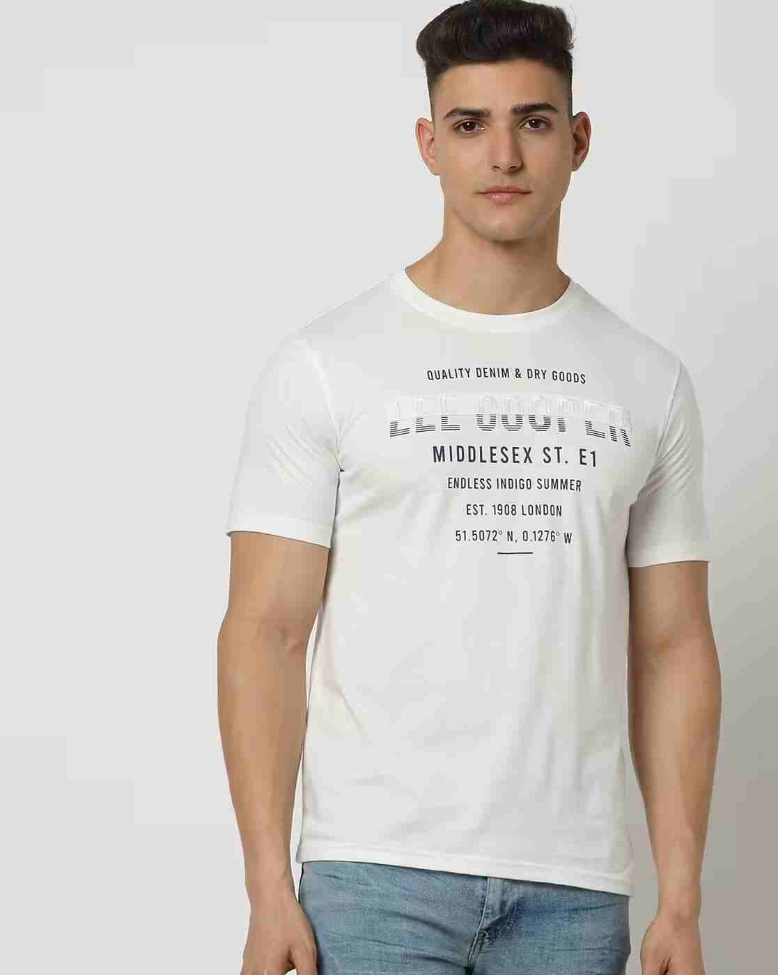 Lee Cooper | Men Brand Print Relaxed Fit Crew-Neck T-Shirt|0
