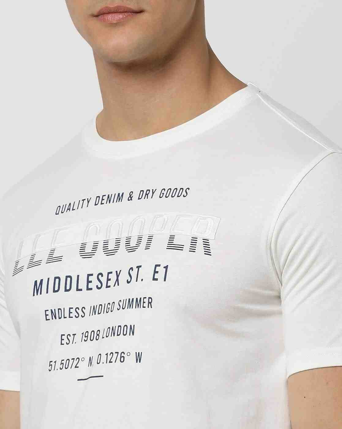 Lee Cooper | Men Brand Print Relaxed Fit Crew-Neck T-Shirt|3
