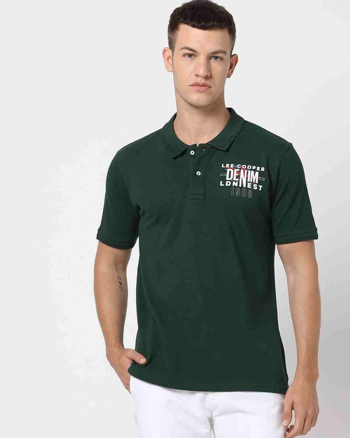 Men Logo Print Relaxed Fit Polo T-Shirt