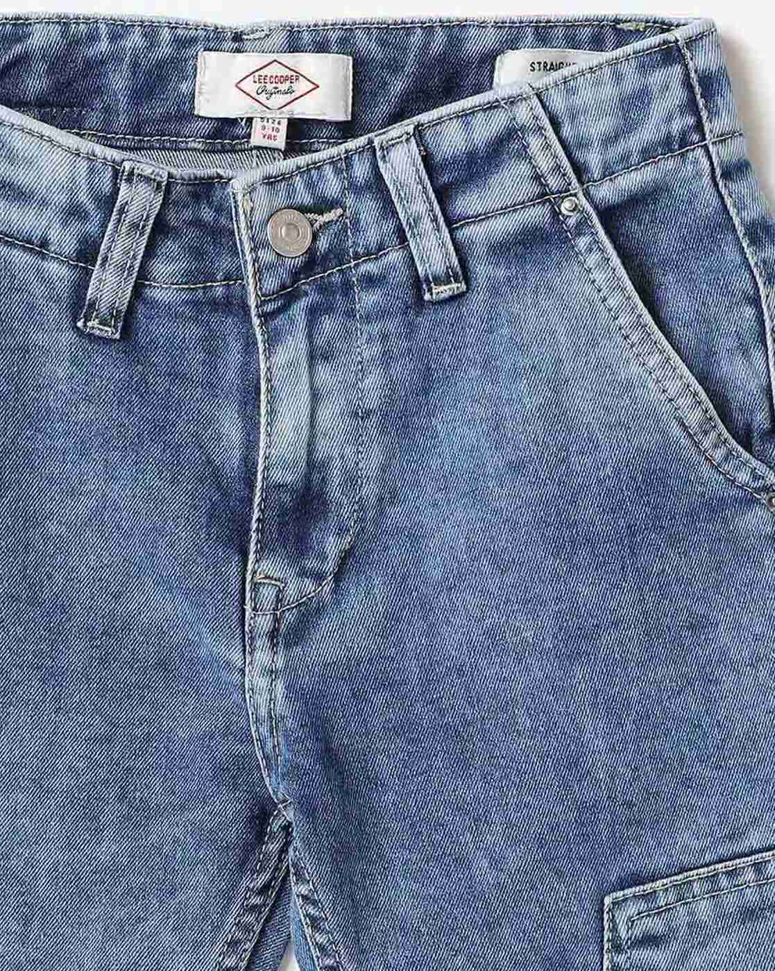 Lee Cooper | Girls Heavy-Wash Straight Fit Jeans|2