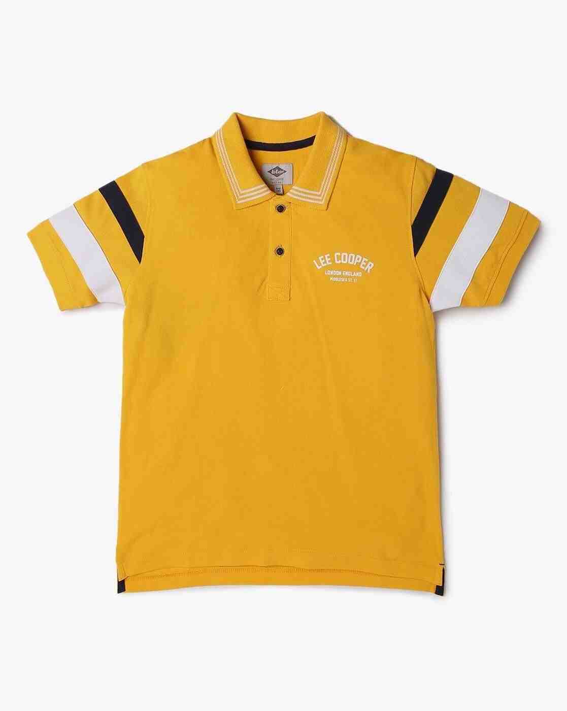 Boys Placement Stripes Regular Fit Polo T-Shirt