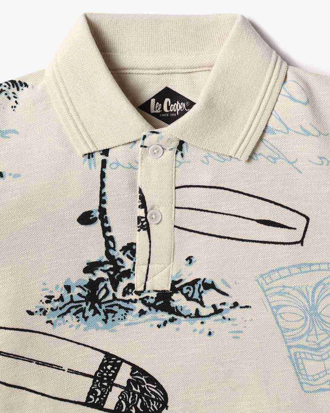Lee Cooper | Boys Printed Regular Fit Polo T-Shirt|2