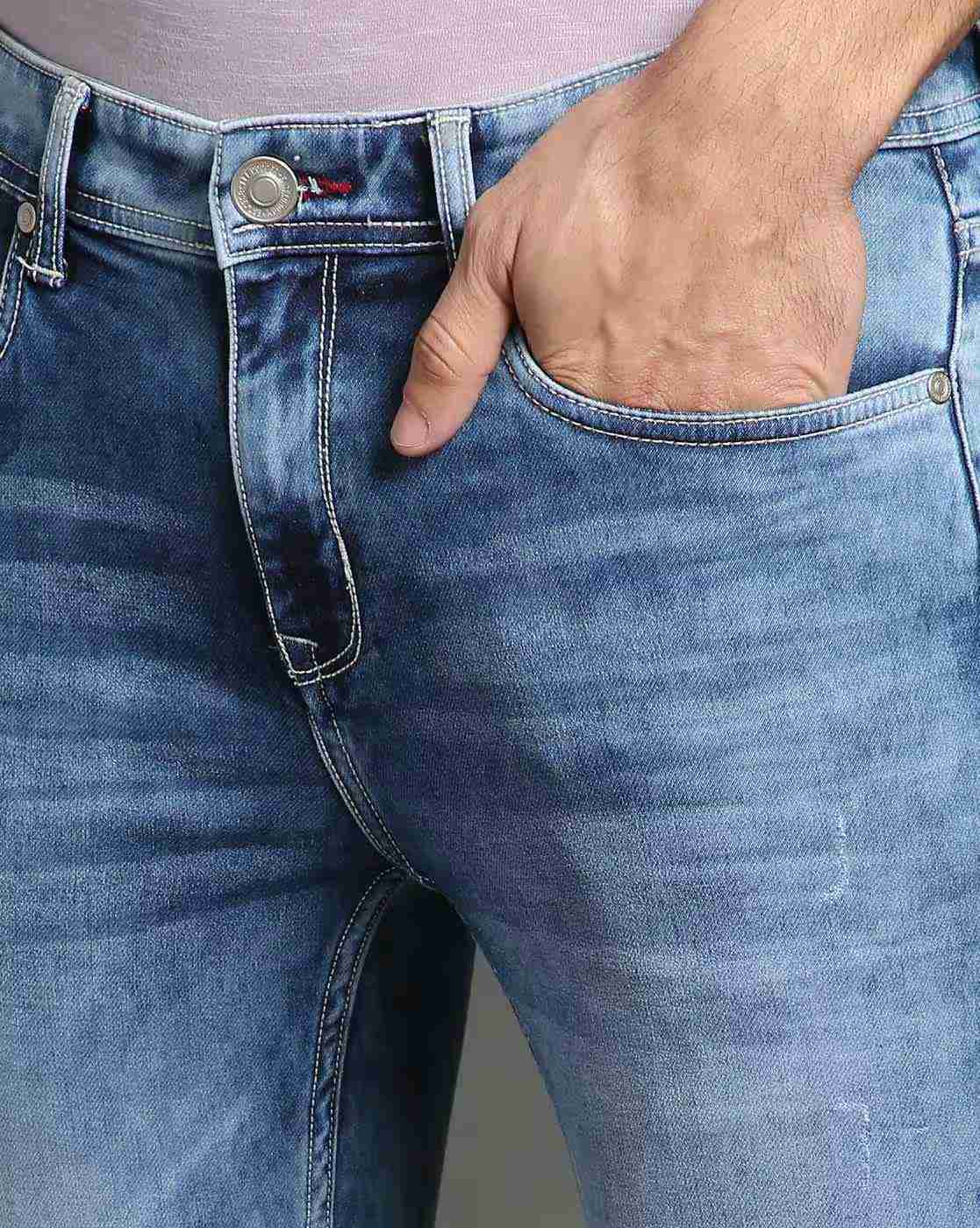 Lee Cooper | Men Heavily Washed Slim Fit Jeans|4