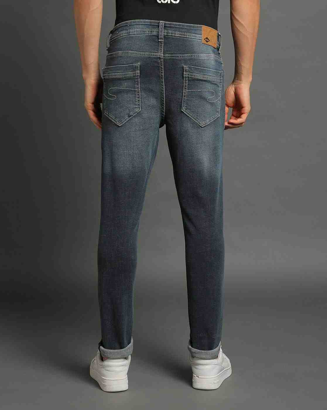 Lee Cooper | Men Lightly Washed Ankle-Length Slim Fit Jeans|2