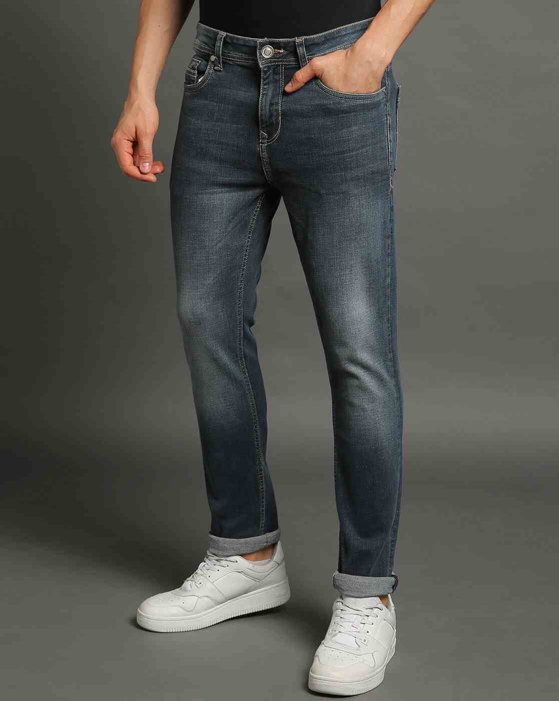 Lee Cooper | Men Lightly Washed Ankle-Length Slim Fit Jeans|3