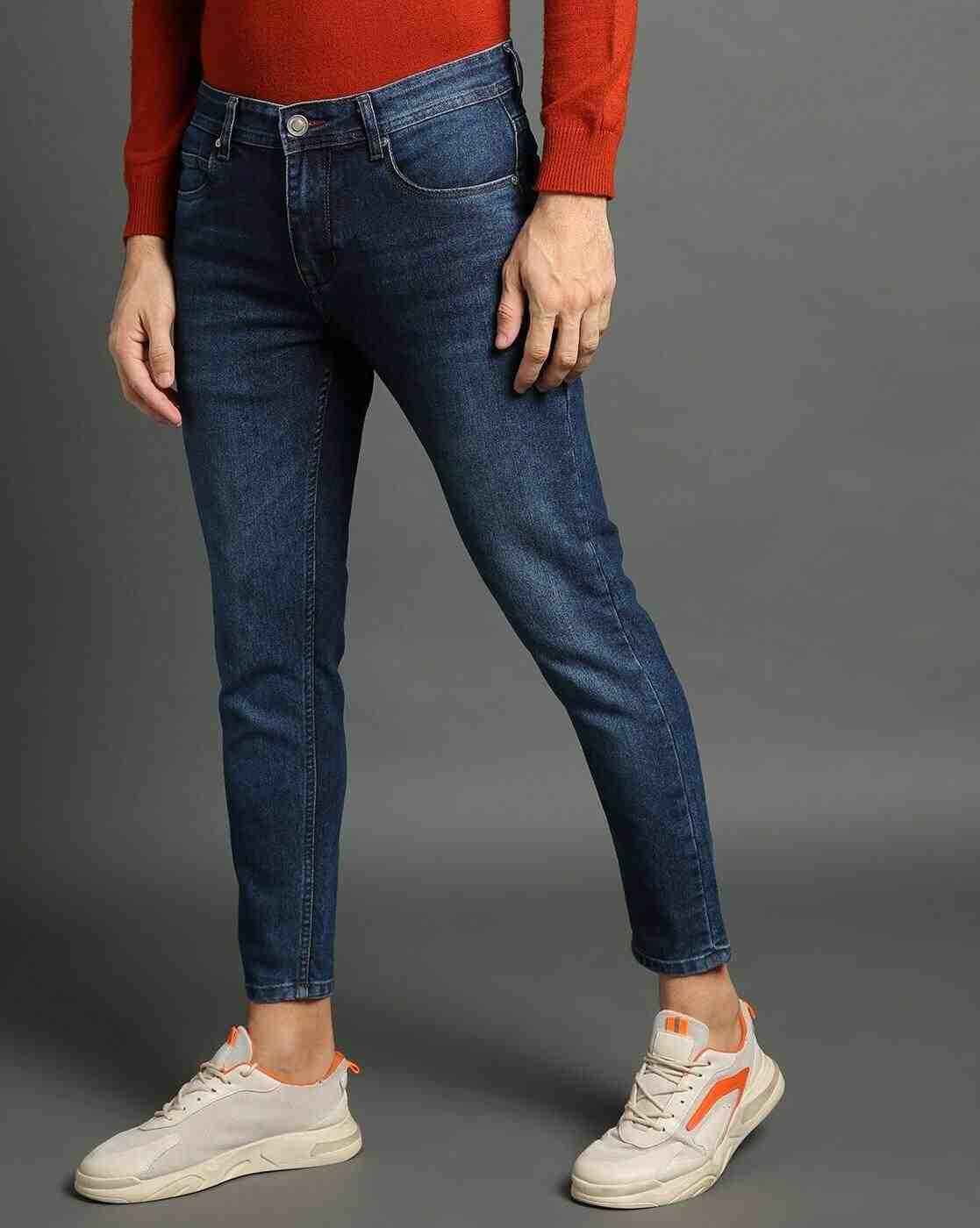 Lee Cooper | Men Lightly Washed Ankle-Length Slim Fit Jeans|1
