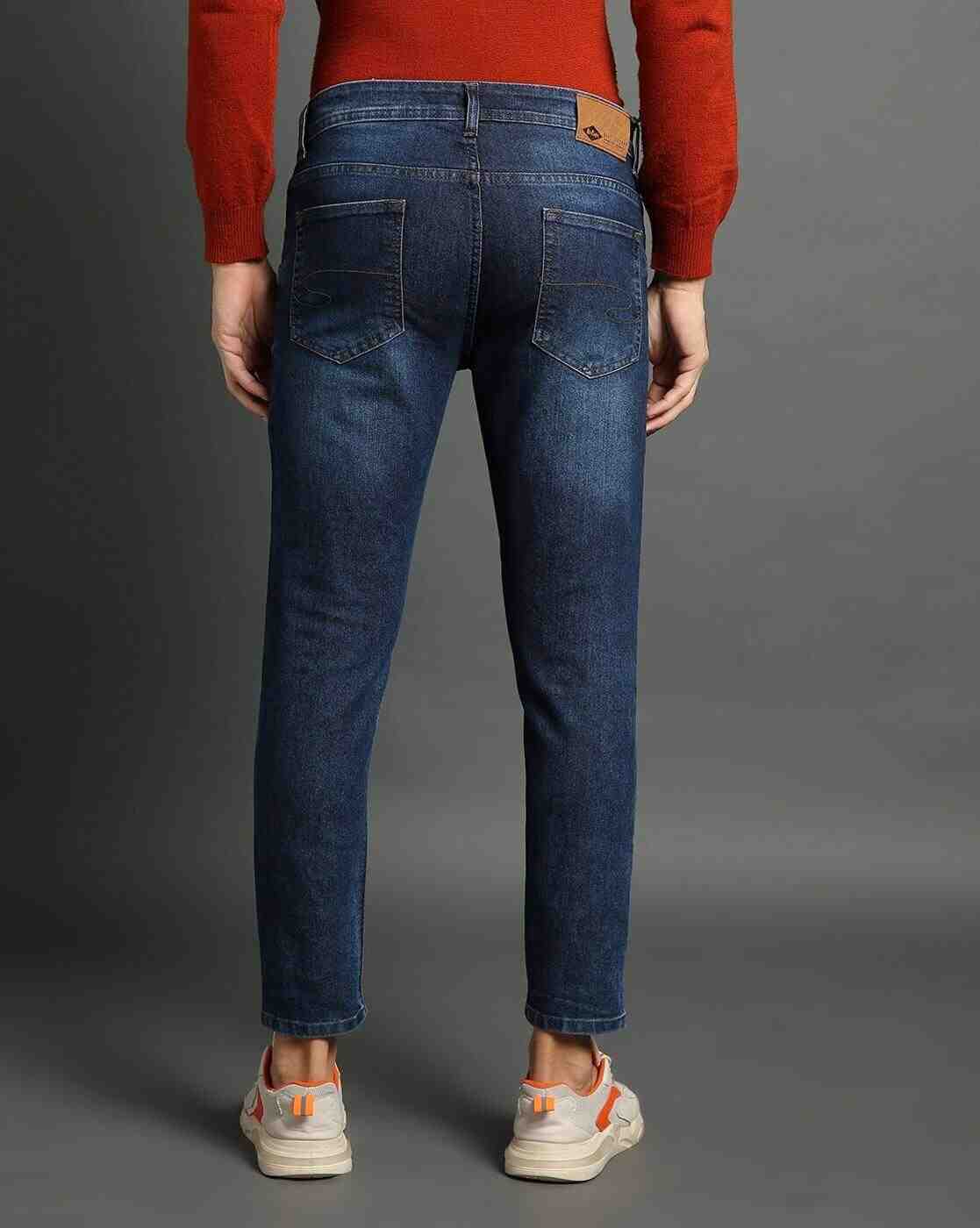 Lee Cooper | Men Lightly Washed Ankle-Length Slim Fit Jeans|3