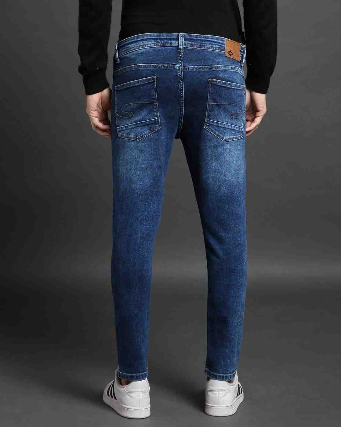 Lee Cooper | Men Lightly Washed Ankle-Length Slim Fit Jeans|2