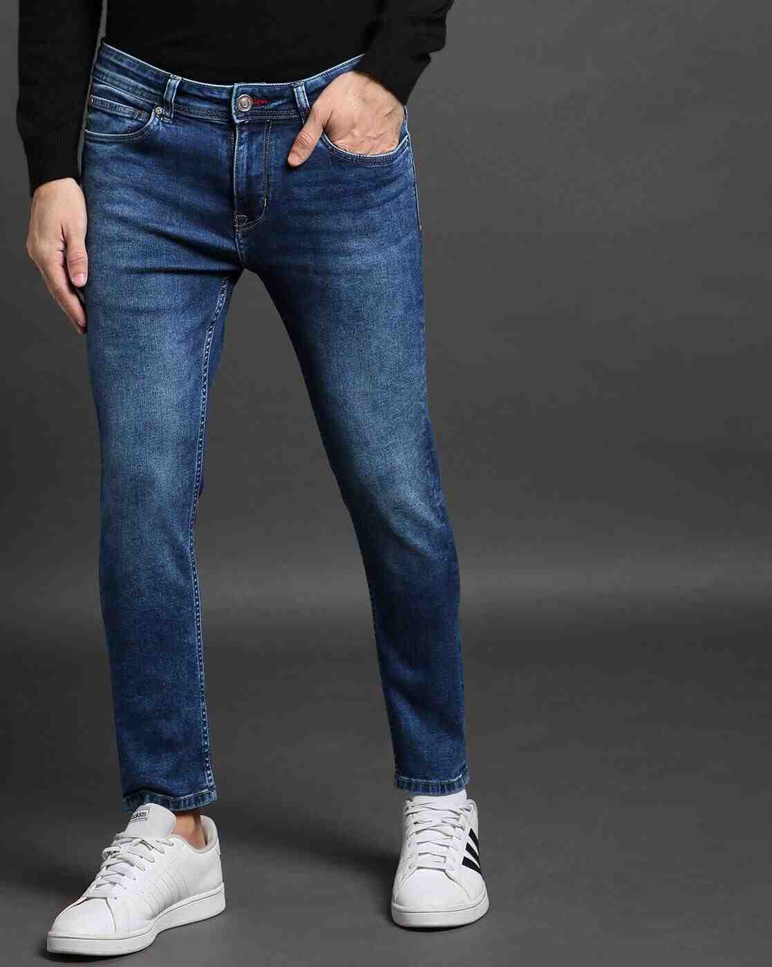 Lee Cooper | Men Lightly Washed Ankle-Length Slim Fit Jeans|3